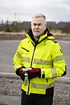 Rakennuttamispäällikkö Frej Werner Microsoftin datakeskustyömaalla Kirkkonummella.